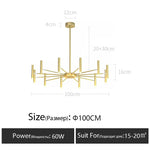 Modern Metal LED Ceiling Chandelier for Bedroom Home Decor Lighting