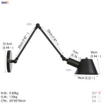 Black Single Swing Arm Wall Light Industrial Vintage Sconce LED Wall Lamp