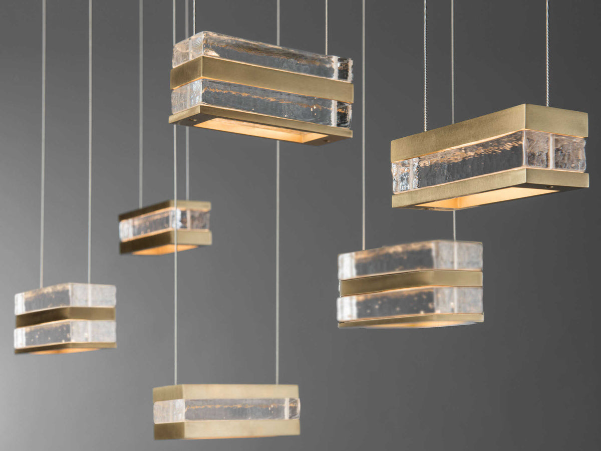 Hubbardton Forge Art + Alchemy Stacks 6-Light Geometric Island Pendant