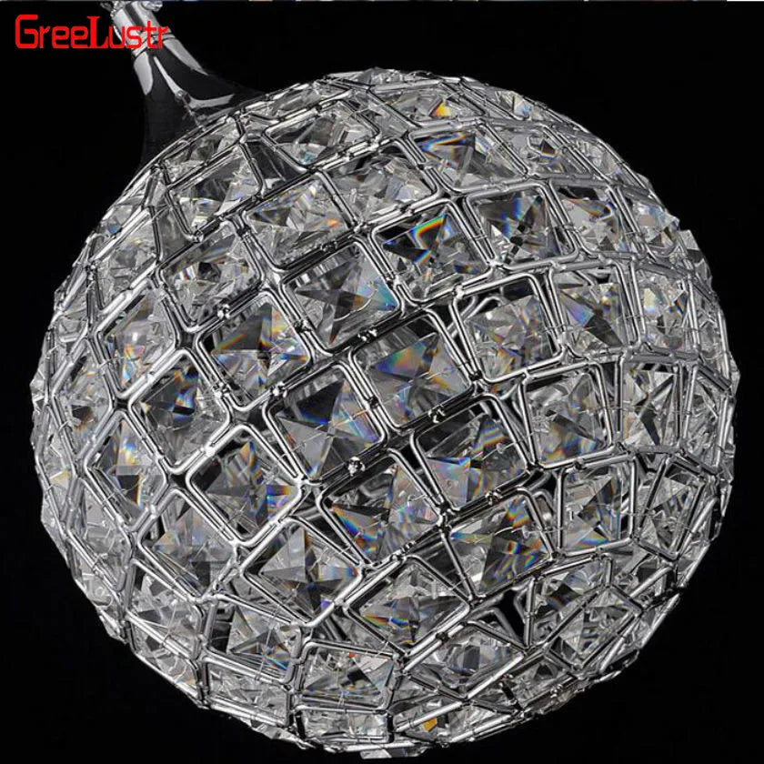 Nordic Crystal Ball LED Pendant by Afralia™: Elegant Lighting for Living Room, Bedroom & Loft