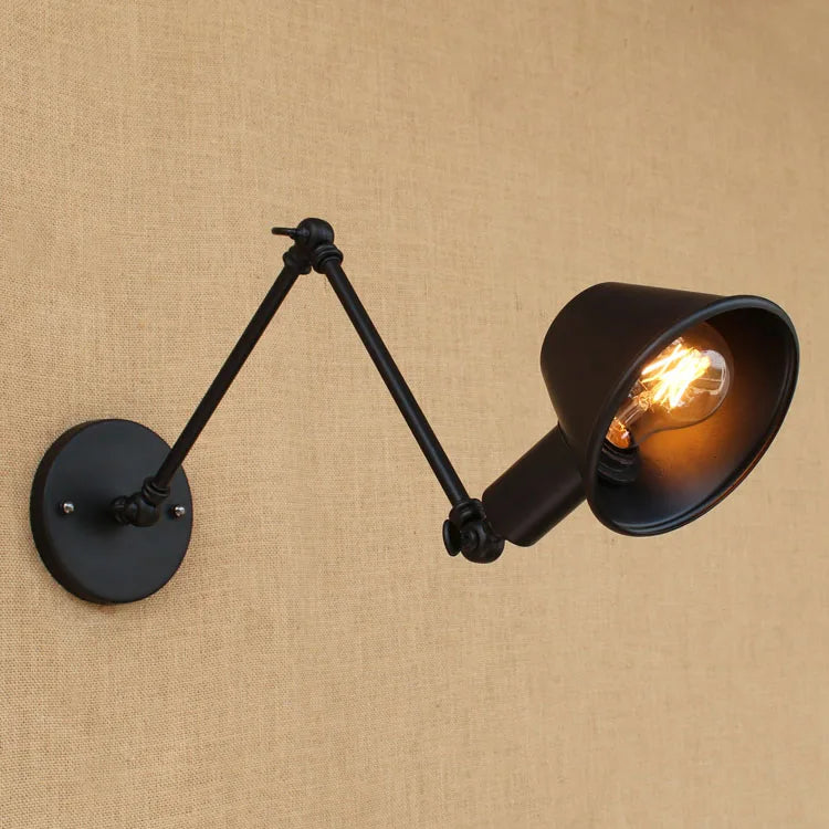 Golden Vintage LED Swing Arm Wall Sconce Industrial Style