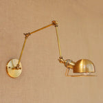 Golden Loft Swing Arm LED Wall Sconce Retro Style Lamp - Adjustable Long Arm Light Fixtures