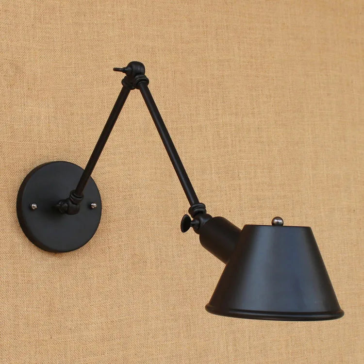 Golden Vintage LED Swing Arm Wall Sconce Industrial Style