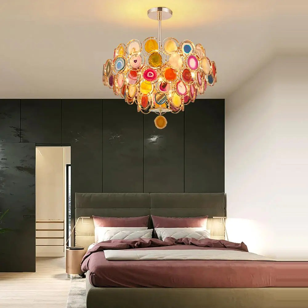 Multicolor Agate Chandelier 2025 for Dining Room Lighting