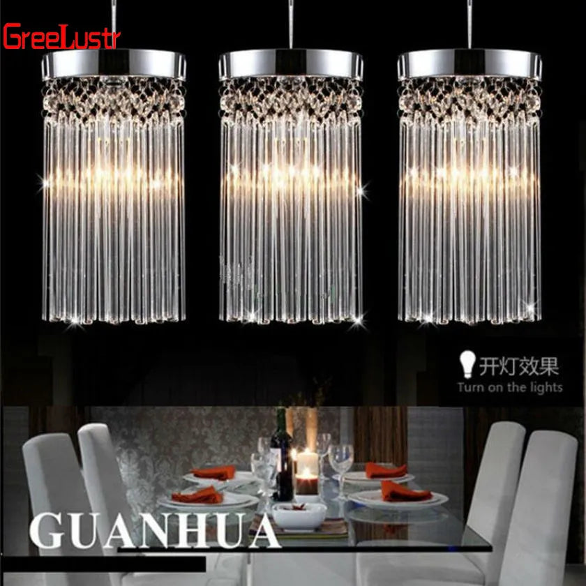 Modern Luster Chandelier LED Crystal Pendant Lamp for Restaurant, Balcony, Aisle