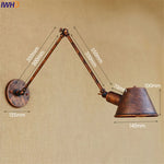 Golden Vintage LED Swing Arm Wall Sconce Industrial Style