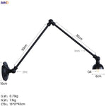 Industrial Vintage Adjustable Swing Wall Sconce Stair Light - Set of 3