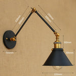 Swing Arm Wall Light Gold Copper Vintage Sconce Edison Loft Wall Lamp