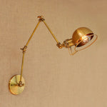 Golden Loft Swing Arm LED Wall Sconce Retro Style Lamp - Adjustable Long Arm Light Fixtures