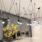 Geometric LED Wire Pendant Chandelier - Industrial Home Decor Spider Lamp