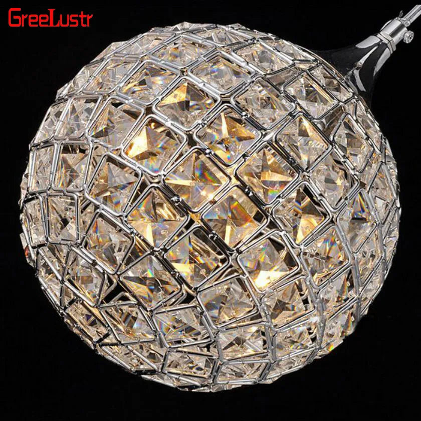 Nordic Crystal Ball LED Pendant by Afralia™: Elegant Lighting for Living Room, Bedroom & Loft