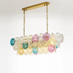 Iron Glass Colorized Chandelier for Foyer - Modern Suspension Lighting