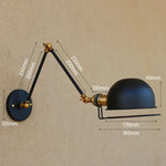 Golden Vintage LED Swing Arm Wall Sconce Industrial Style