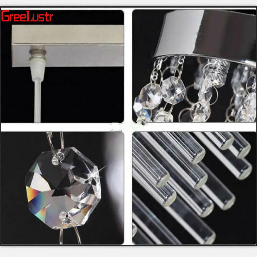 Modern Luster Chandelier LED Crystal Pendant Lamp for Restaurant, Balcony, Aisle