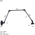 Industrial Vintage Adjustable Swing Wall Sconce Stair Light - Set of 3