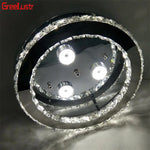 Crystal LED Ceiling Light: Stainless Steel Round Fixture for Bedroom, Kitchen, Bathroom