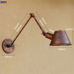 Golden Vintage LED Swing Arm Wall Sconce Industrial Style