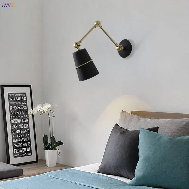 Nordic Swing Arm Wall Lamp | Modern Home Lighting for Living Room & Bedroom
