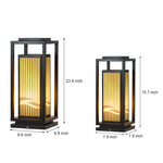 Minimalist Striped Decor LED Black Modern Solar Lights Outdoor Lanterns
