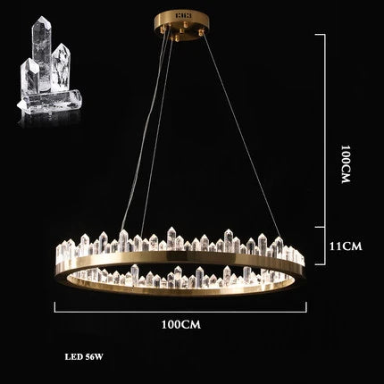 Golden Crystal LED Chandelier for Modern Dining Room