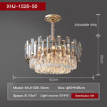 Round Crystal Kitchen Living Room Ceiling Lamp Atmospheric Modern Dining Bedroom Light