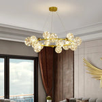 Gold LED Glass Bubble Chandelier for Dining Room and Restaurant