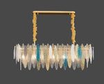 LED Glass Metal Leaf Chandelier: Luxury Postmodern Lighting for Home Decor, Bedroom, Living Room