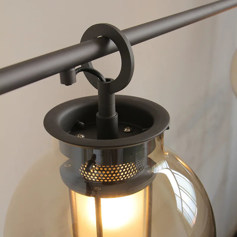 Chandelier: Industrial Metal Glass Ball Lighting for Retro Restaurant and Living Room