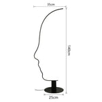 Black Nordic Human Face LED Floor Lamp: Adjustable Indoor Lighting for Living Room