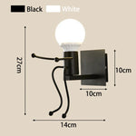 Robot Metal Wall Sconce Creative Cartoon Luminaria for Home Children's Room