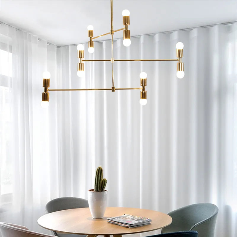 Modern Black Gold Chandelier Branch Design for Loft Bedroom Living Room Nord Fashion Atomium.