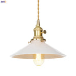 Afralia™ Nordic White Glass Copper Pendant Light with Switch for Home, Bar, and Cafe