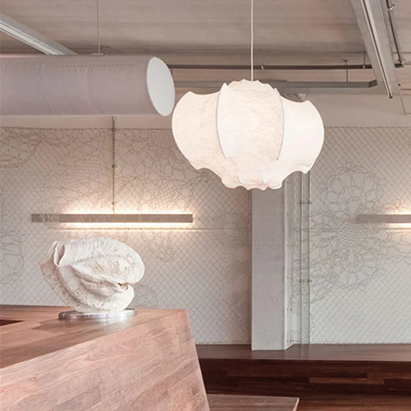 Viscontea White Fabric Chandelier for Elegant Living Spaces