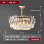 Round Crystal Kitchen Living Room Ceiling Lamp Atmospheric Modern Dining Bedroom Light