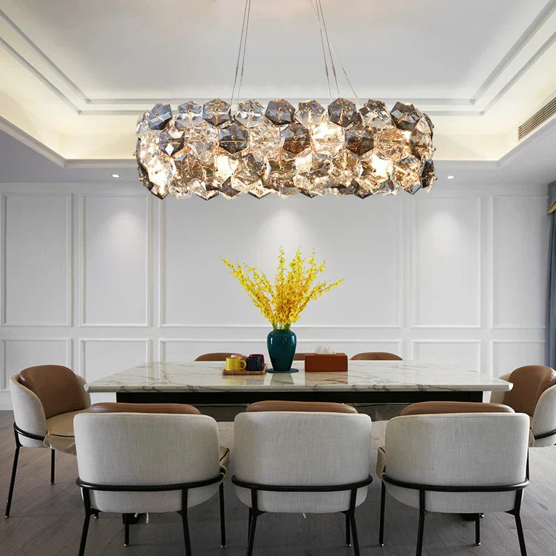 Crystal Wrought Iron Chandelier: Creative Dining & Living Room Suspension Light