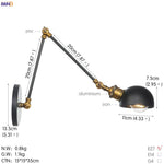White Swing Arm Wall Light: Adjustable Vintage Industrial Sconce Luminaria