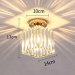 Crystal Pendant Ceiling Light, Modern E27 Semi Flush Design for Home Decor