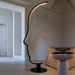Black Nordic Human Face LED Floor Lamp: Adjustable Indoor Lighting for Living Room