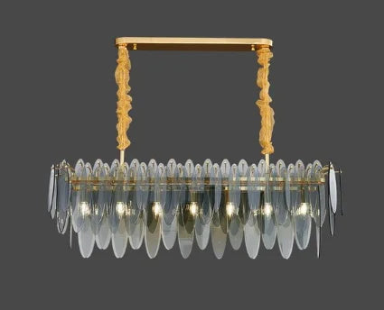 LED Glass Metal Leaf Chandelier: Luxury Postmodern Lighting for Home Decor, Bedroom, Living Room