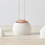 JOJO Modern LED Glass Pendant Lamp, Adjustable Height, Gold Nightstand Light