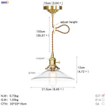 Glass Copper LED Pendant Light for Kitchen Cafe Living Room