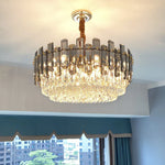 Round Crystal Kitchen Living Room Ceiling Lamp Atmospheric Modern Dining Bedroom Light