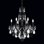 Hamilton Rock Crystal Chandelier, 6-Light, Jet Black, Jet Black Rock Crystal, 22"W (5535BK M35NQ)