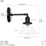 Glass Ball Wall Light Switch Hallway Bathroom Mirror Stair Black Wall Sconce