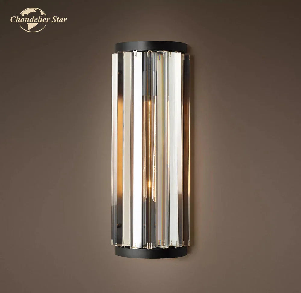 Crystal Prism LED Wall Sconce - Modern Black Lustre Lighting Fixtures
