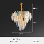 Art Deco Glass Iron LED Chandelier for Dinning Room