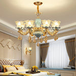 Retro Ceramic Chandelier for Living Room Bedroom Villa Duplex Floor