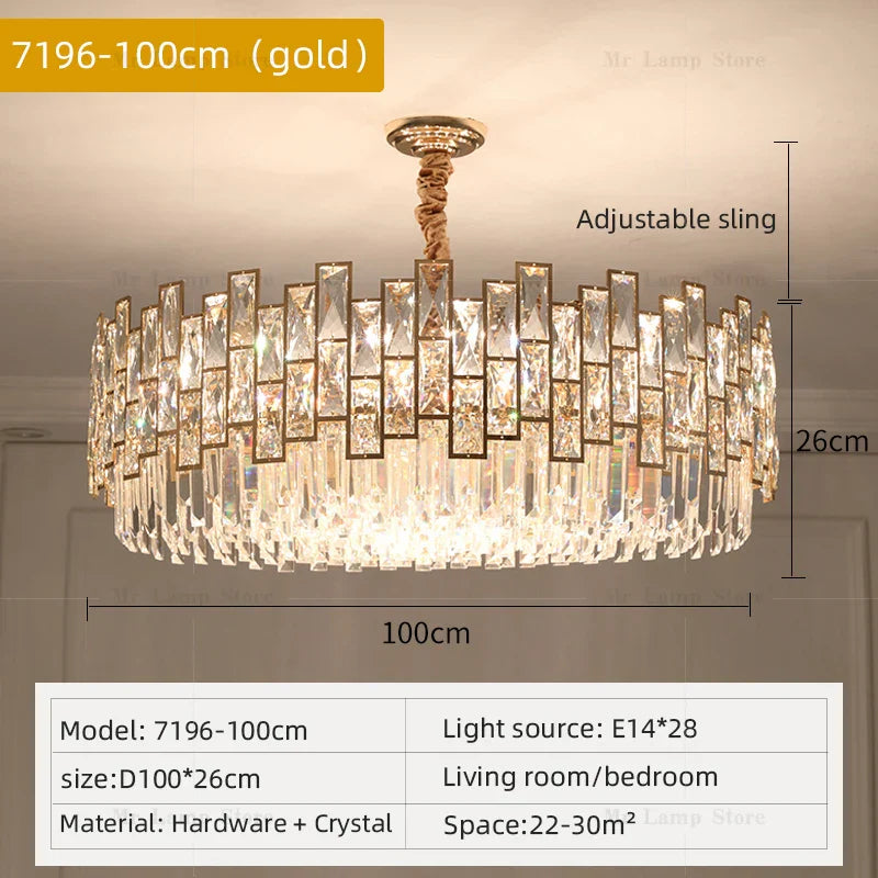 Crystal Chandelier: Modern Luxury Lighting for Living Room, Bedroom, Kitchen