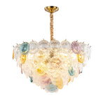 Iron Glass Colorized Chandelier for Foyer - Modern Suspension Lighting