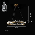Golden Crystal LED Chandelier for Modern Dining Room